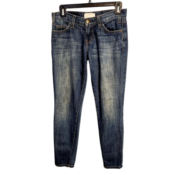 Current Elliott | Women's Blue Distressed Skinny Jeans (Size 25) - Picture 1 of 12